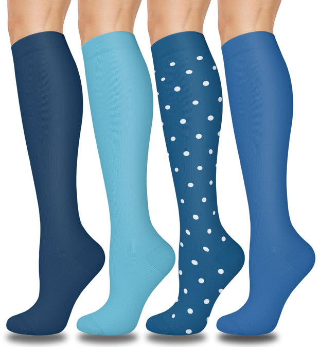 Aoliks Compression Socks for Women & Men 4 Pairs, Best Support for Nurses Running Travel