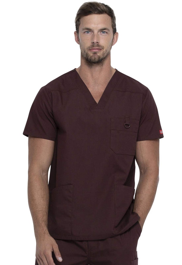Dickies EDS Signature Scrubs for Men, Multi-Pocket V-Neck Scrub Top in Soft Brushed Poplin 81906