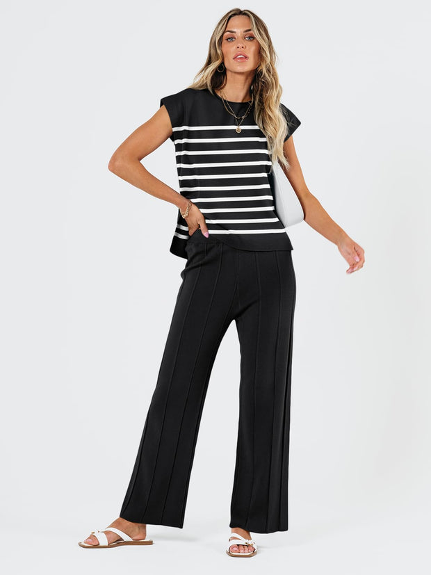 LILLUSORY 2 Piece Sets for Women Summer Vacation 2025 Lounge Outfits Matching Two Pcs Spring Knit Tracksuits Sweat Suits