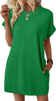 EVALESS Womens Summer Dresses Fashion 2025 Short Sleeve Spring Mini Dress Casual Beach Vacation Clothes Dresses