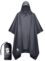 SaphiRose Hooded Rain Poncho Waterproof Raincoat Jacket for Men Women Adults