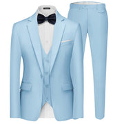 MAGE MALE Men's 3 Pieces Suit Elegant Solid One Button Slim Fit Single Breasted Party Blazer Vest Pants Set