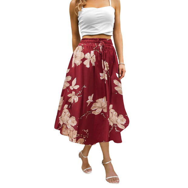 Maxi Skirts for Women with Pockets Long Midi Length Casual Skirt for Beach Party Holiday