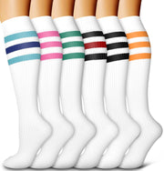 6 Pack Copper Compression Socks for Women and Men Circulation-Best Support for Medical, Running,Nursing,Athletic