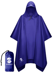SaphiRose Hooded Rain Poncho Waterproof Raincoat Jacket for Men Women Adults