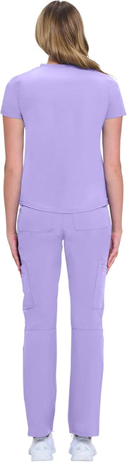 Natural Uniforms Womens 11 Pocket Cool Stretch Cargo Scrub Set with Regular and Petite Sizes
