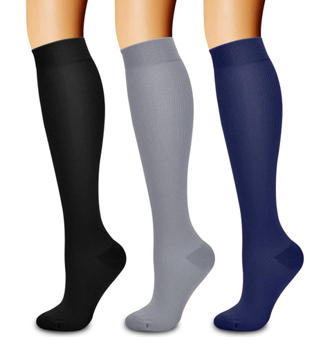 Laite Hebe 3 Pack Medical Compression Sock-Compression Sock for Women and Men-Best for Running,Nursing,Sports