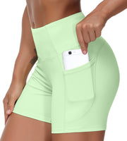 THE GYM PEOPLE Women's High Waist Workout Shorts Breathable Dolphin Split Elastic Lounge Yoga Shorts