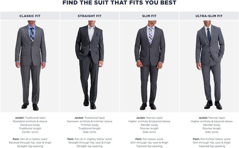 Haggar Men's JMH Premium Stretch Classic Fit Solid Color Suit Separates - Pants and Jackets