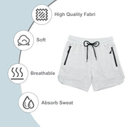 PIDOGYM Men's 5" Gym Workout Shorts,Fitted Jogging Short Pants for Bodybuilding Running Training with Zipper Pockets