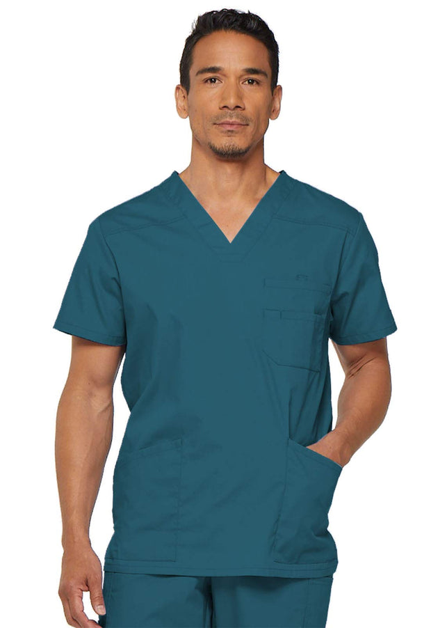 Dickies EDS Signature Scrubs for Men, Multi-Pocket V-Neck Scrub Top in Soft Brushed Poplin 81906