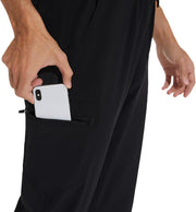 COZYFIT Men Scrubs Set — Stretch V-Neck Scrub Top & Jogger Pant with 8 Pockets, Yoga Waistband, Anti-Wrinkle Scrubs for Men