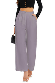 FUNYYZO Wide Leg Pants Women's High Elastic Waisted in The Back Business Work Trousers Long Straight Suit Pants