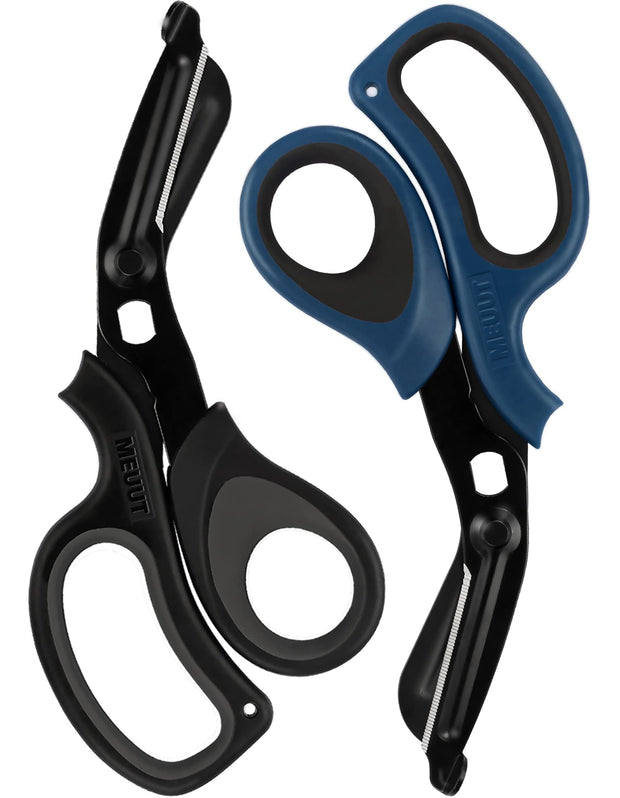 MEUUT 2 Pack Medical Scissors Trauma Shears for Nurses -Patented Bandage Scissors with Non-Stick Blades, Surgical Grade Shears Stainless Steel EMT Scissors for All Purpose