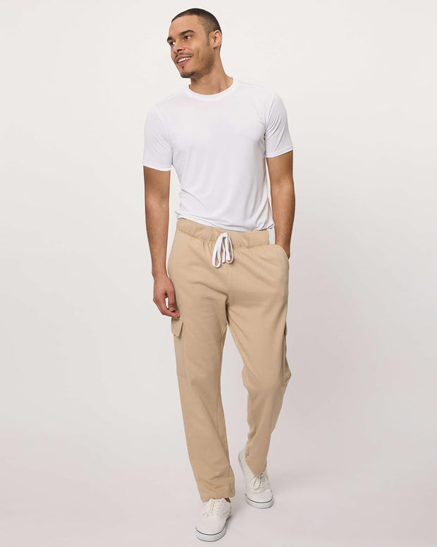 Real Essentials 3 Pack: Men's Tech Fleece Open Bottom Cargo Sweatpants with Pockets (Available in Big & Tall)
