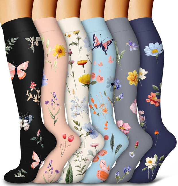 6 Pack Copper Compression Socks for Women and Men Circulation-Best Support for Medical, Running,Nursing,Athletic