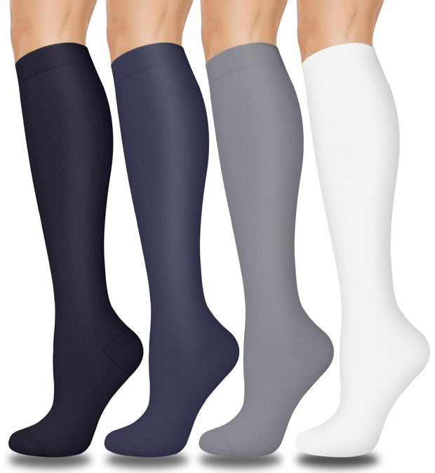Aoliks Compression Socks for Women & Men 4 Pairs, Best Support for Nurses Running Travel