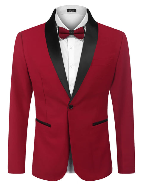 COOFANDY Men's Tuxedo Jacket One Button Dress Suit Blazer Jacket for Wedding Dinner Prom Party