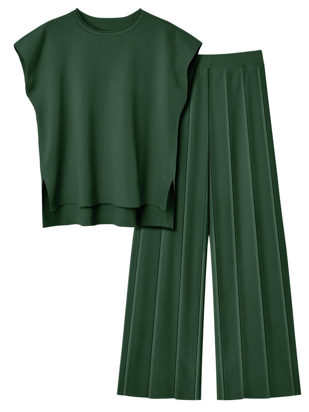 LILLUSORY 2 Piece Sets for Women Summer Vacation 2025 Lounge Outfits Matching Two Pcs Spring Knit Tracksuits Sweat Suits
