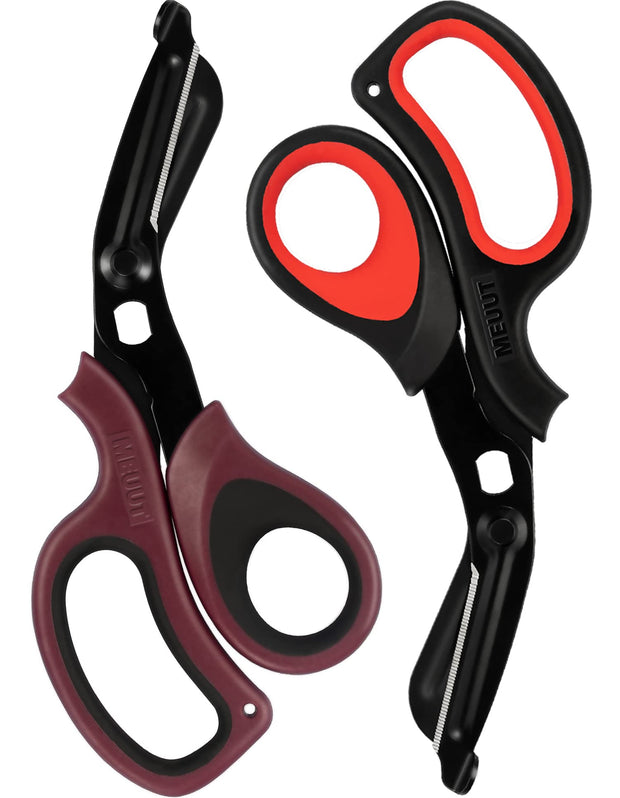 MEUUT 2 Pack Medical Scissors Trauma Shears for Nurses -Patented Bandage Scissors with Non-Stick Blades, Surgical Grade Shears Stainless Steel EMT Scissors for All Purpose