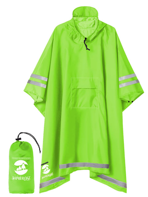 SaphiRose Hooded Rain Poncho Waterproof Raincoat Jacket for Men Women Adults