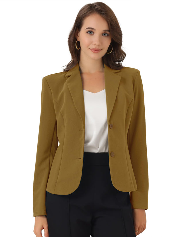 Allegra K Women's Work Office Blazer Stretch Lapel Collar Long Sleeve Jacket Suit Blazer