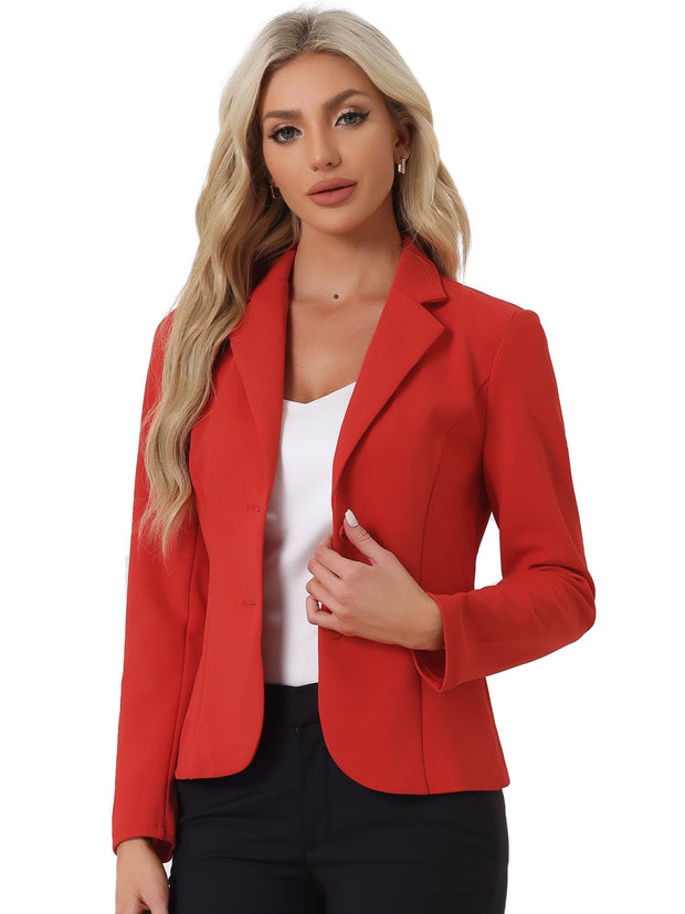 Allegra K Women's Work Office Blazer Stretch Lapel Collar Long Sleeve Jacket Suit Blazer