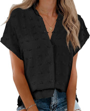 Beautife Womens Short Sleeve Shirts V Neck Collared Button Down Shirt Tops with Pockets
