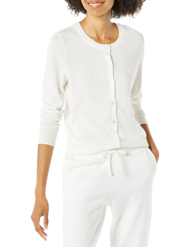 Amazon Essentials Women's Lightweight Crewneck Cardigan Sweater (Available in Plus Size)