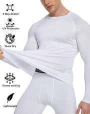 5 or 4 Pack Men's Compression Shirts Long Sleeve UPF SPF Rash Guard Workout Base Layer Undershirt Gear