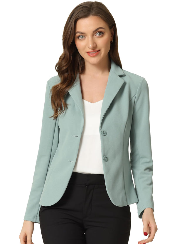 Allegra K Women's Work Office Blazer Stretch Lapel Collar Long Sleeve Jacket Suit Blazer