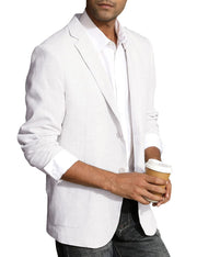 PJ Paul Jones Men's Slim Fit Lightweight Linen Jacket Tailored Blazer Sport Coat