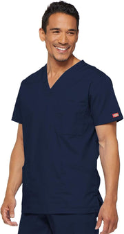 Dickies EDS Signature Scrubs for Men, Multi-Pocket V-Neck Scrub Top in Soft Brushed Poplin 81906