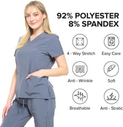 Dagacci Medical Uniform Women and Men Unisex 4-Way Stretch Jogger Scrub Set