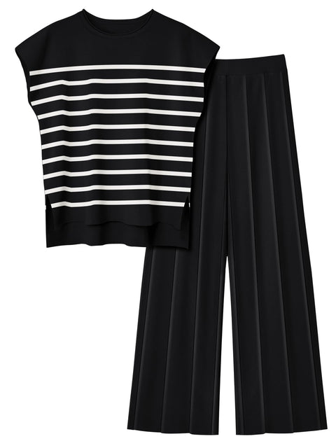 LILLUSORY 2 Piece Sets for Women Summer Vacation 2025 Lounge Outfits Matching Two Pcs Spring Knit Tracksuits Sweat Suits