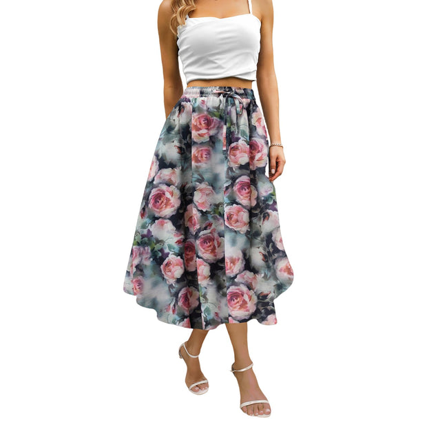 Maxi Skirts for Women with Pockets Long Midi Length Casual Skirt for Beach Party Holiday