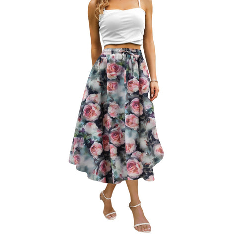 Maxi Skirts for Women with Pockets Long Midi Length Casual Skirt for Beach Party Holiday