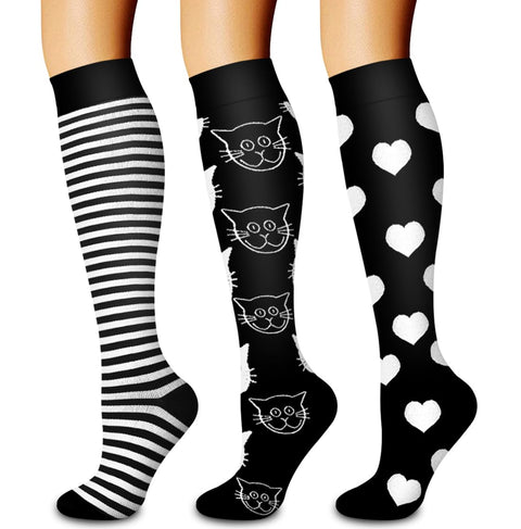 Laite Hebe 3 Pack Medical Compression Sock-Compression Sock for Women and Men-Best for Running,Nursing,Sports