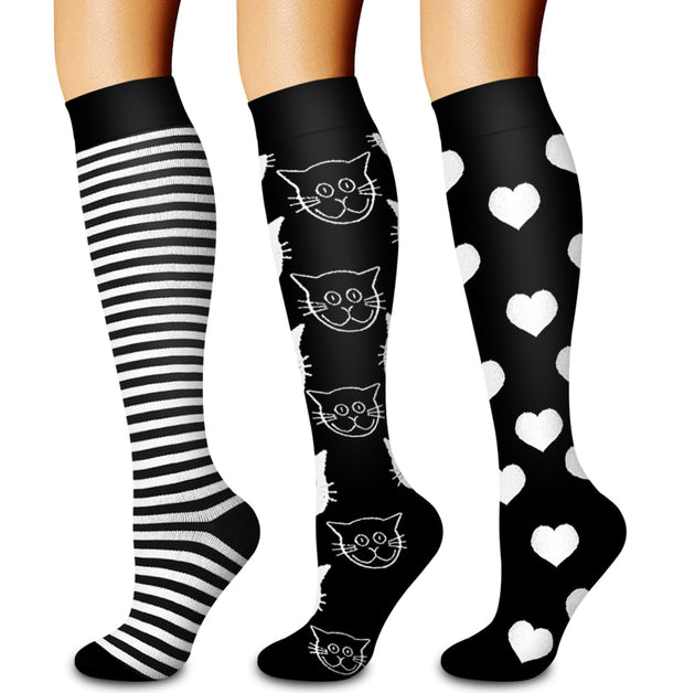 Laite Hebe 3 Pack Medical Compression Sock-Compression Sock for Women and Men-Best for Running,Nursing,Sports
