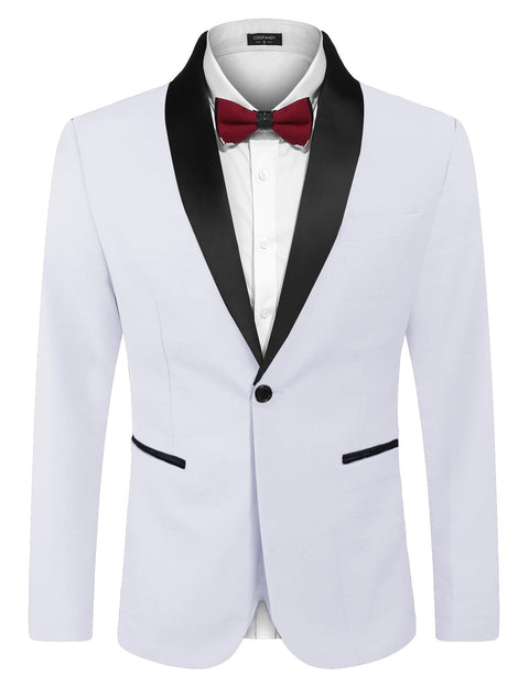 COOFANDY Men's Tuxedo Jacket One Button Dress Suit Blazer Jacket for Wedding Dinner Prom Party