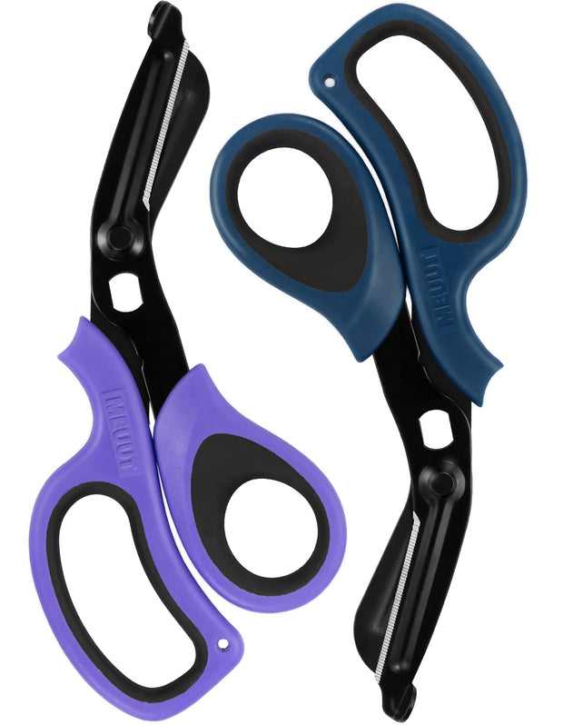 MEUUT 2 Pack Medical Scissors Trauma Shears for Nurses -Patented Bandage Scissors with Non-Stick Blades, Surgical Grade Shears Stainless Steel EMT Scissors for All Purpose