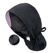 QBA Adjustable Working Cap with Button, Satin-Lined Hat, Cotton Working Hat Sweatband, Elastic Tie Back Hats Unisex