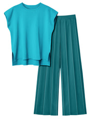 LILLUSORY 2 Piece Sets for Women Summer Vacation 2025 Lounge Outfits Matching Two Pcs Spring Knit Tracksuits Sweat Suits