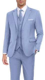 Men's Suit Slim Fit 3 Piece Wedding Dress Tux Suit Set Two Buttons Business Suits Blazer Jacket Vest Pants with Tie
