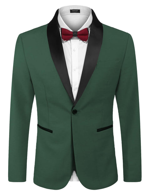 COOFANDY Men's Tuxedo Jacket One Button Dress Suit Blazer Jacket for Wedding Dinner Prom Party
