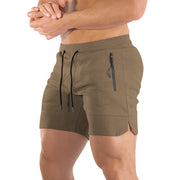 PIDOGYM Men's 5" Gym Workout Shorts,Fitted Jogging Short Pants for Bodybuilding Running Training with Zipper Pockets