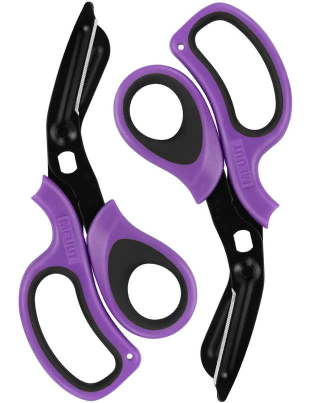 MEUUT 2 Pack Medical Scissors Trauma Shears for Nurses -Patented Bandage Scissors with Non-Stick Blades, Surgical Grade Shears Stainless Steel EMT Scissors for All Purpose