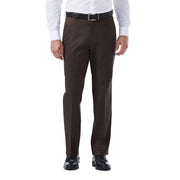 Haggar Men's Premium No Iron Khaki Classic Fit Expandable Waist Flat Front Pant (Regular and Big & Tall Sizes)