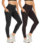 NexiEpoch High Waisted Leggings for Women - Black Tummy Control Compression Soft Yoga Pants for Workout Reg & Plus Size