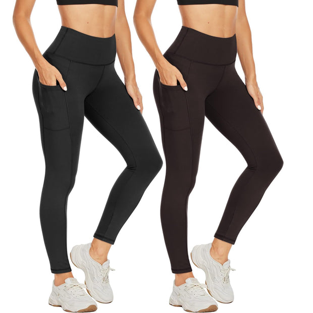 NexiEpoch High Waisted Leggings for Women - Black Tummy Control Compression Soft Yoga Pants for Workout Reg & Plus Size
